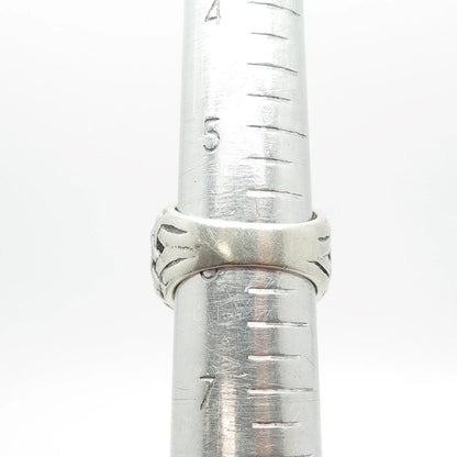 925 Sterling Silver Vintage Pacific Jewelry Wicker Ring Size 6