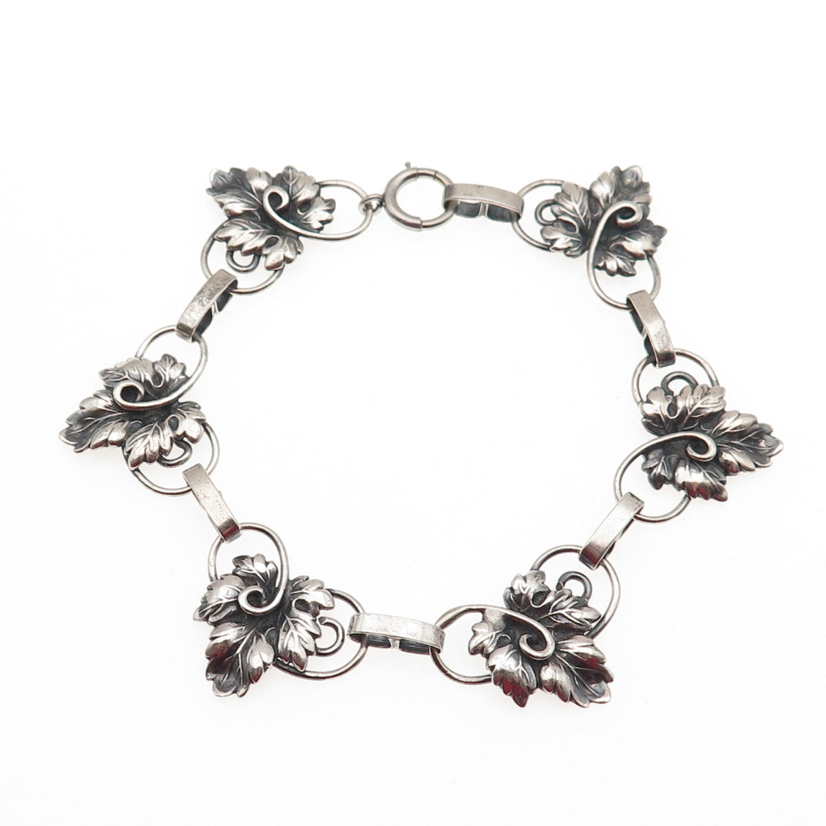 JEWELART Sterling 1/20 12K Gold Filled Antique Art Deco Floral Bracelet 7.25"