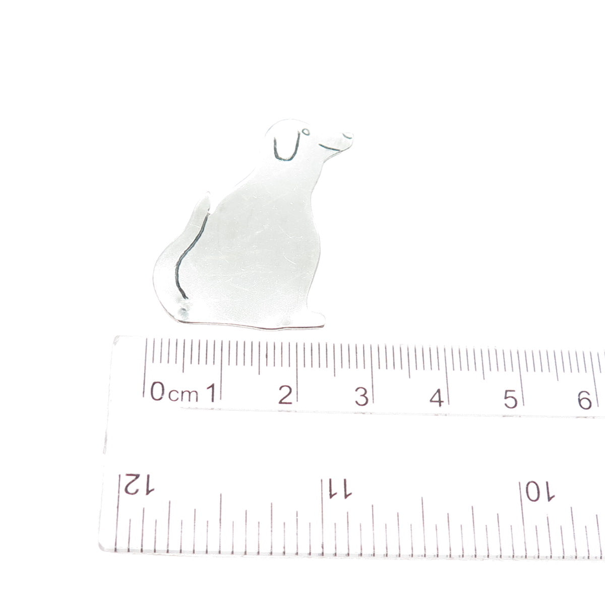 L+M ARIS 925 Sterling Silver Vintage Modernist Dog Slide Pendant