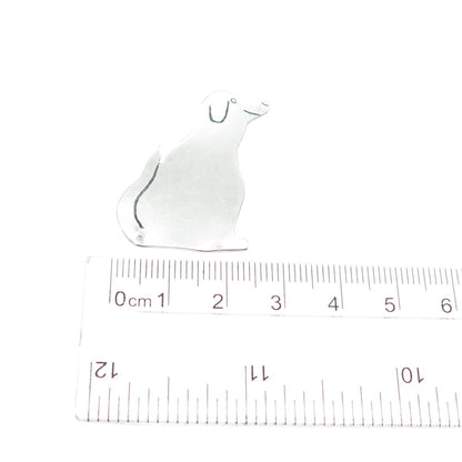 L+M ARIS 925 Sterling Silver Vintage Modernist Dog Slide Pendant