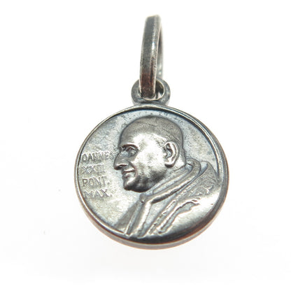 800 Silver Vintage Joannes XXIII Pont Max. Religious Pendant