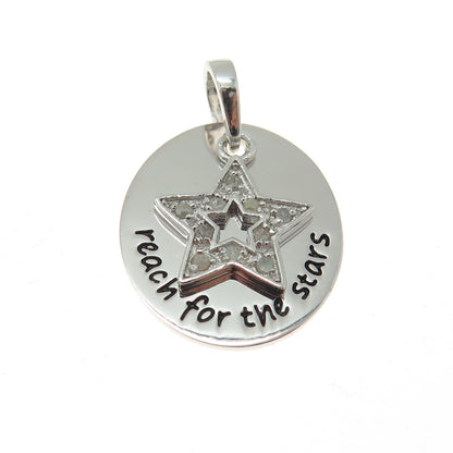HAN 925 Sterling Silver Real Diamond "Reach For The Stars" Minimalist Pendant