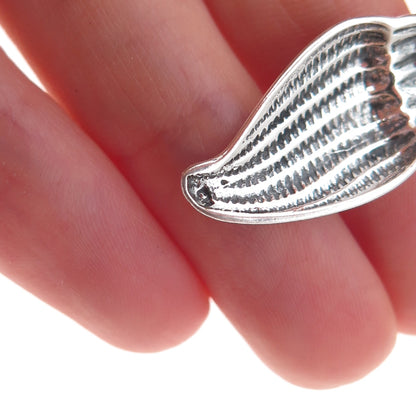 925 Sterling Silver Vintage Seashell Oxidized Charm Pendant