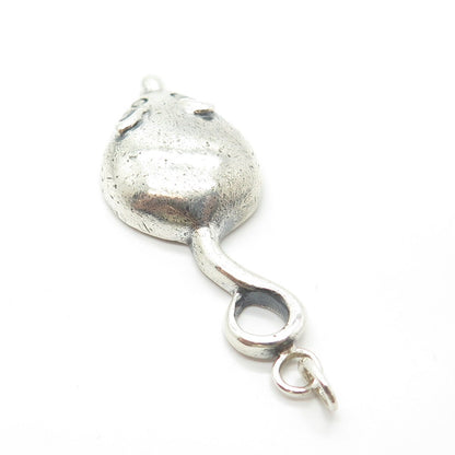925 Sterling Silver Vintage Mouse Handmade Amulet Pendant