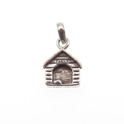 Lisa Greene 925 Sterling Silver Vintage 1999 Arf Dog House Mini Charm Pendant