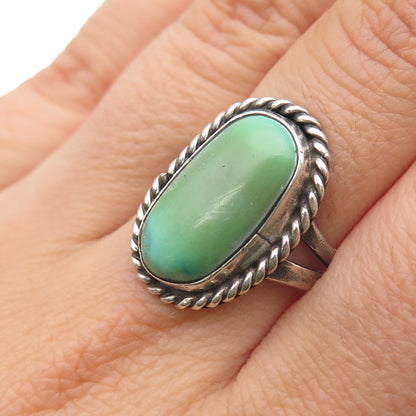 Old Pawn Sterling Silver Vintage Southwestern Royston Turquoise Ring Size 8.5