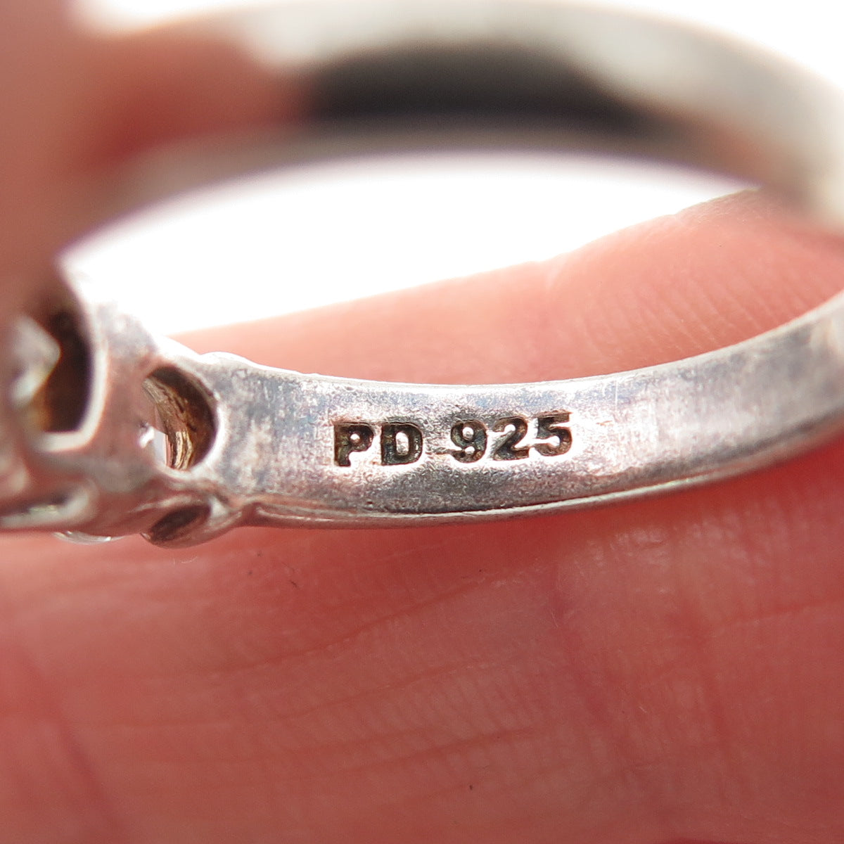 925 Sterling Silver Vintage Round-Cut C Z Oxidized Promise Ring Size 7