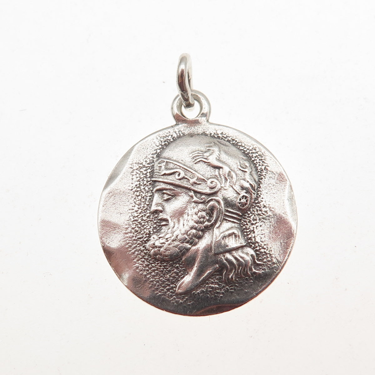 Lewis Bros. Sterling Silver Vintage Zeus Greek God Oxidized Mini Charm Pendant
