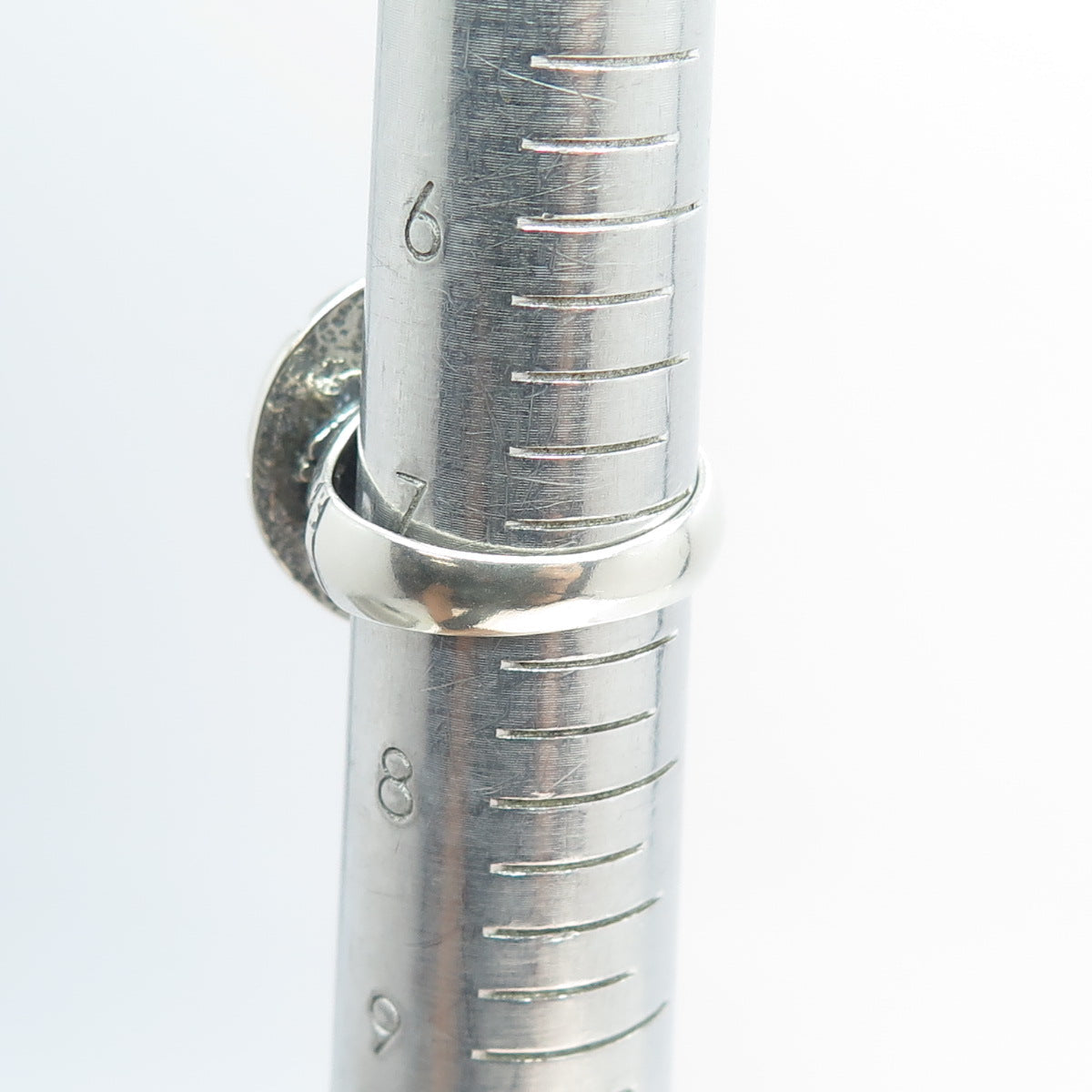 925 Sterling Silver Vintage Real Sodalite Gemstone Greek Maze Ring Size 7.5