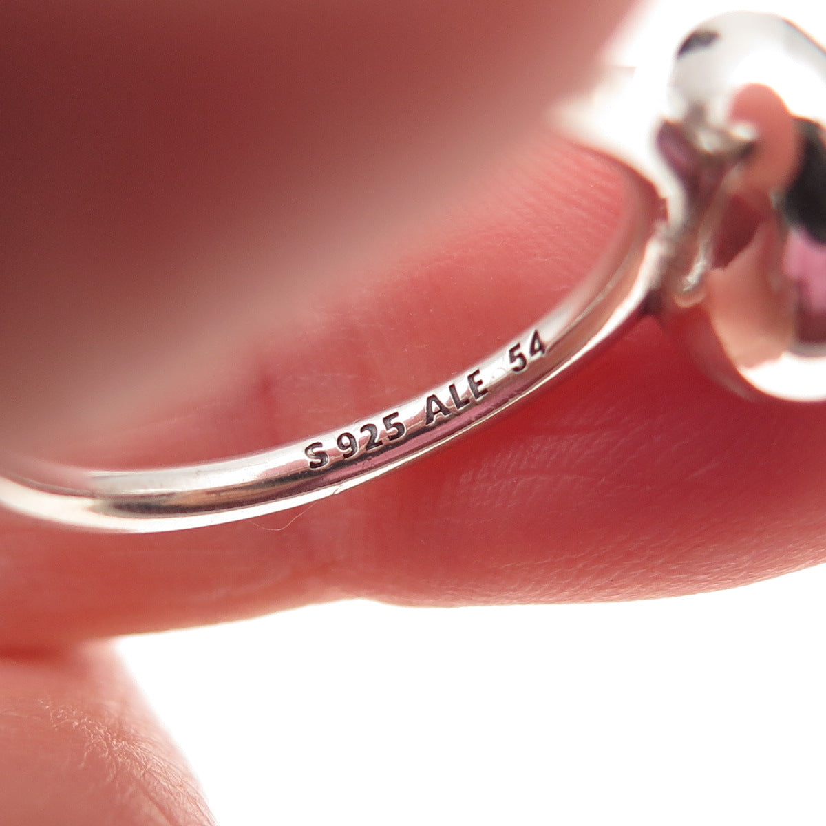 Pandora 925 Sterling Silver Rose Crystal Poetic Droplet Ring Size 7