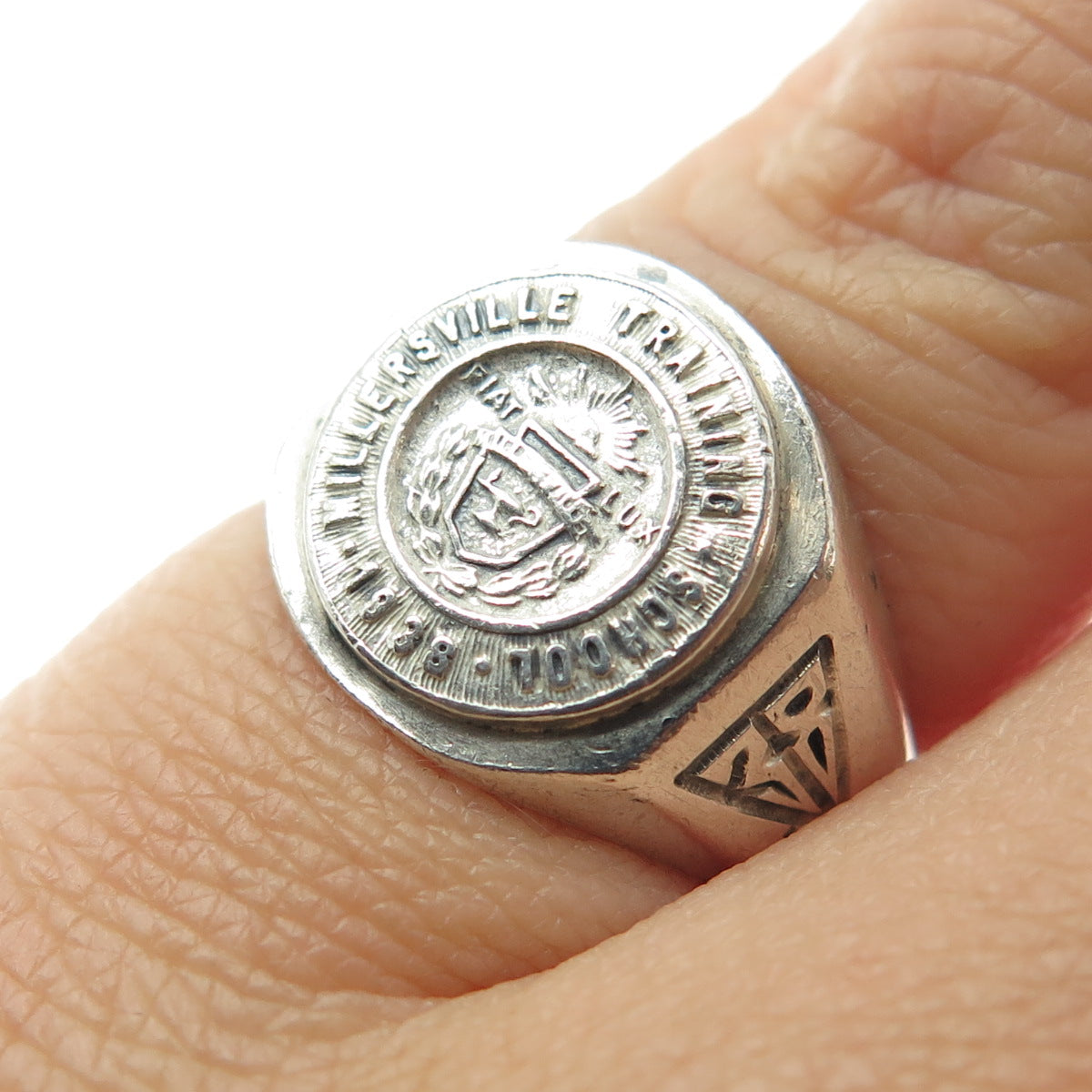 925 Sterling Silver Antique 1938 Millersville Training School Signet Ring Size 5