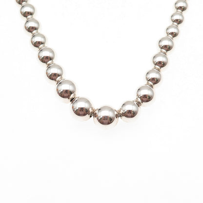Tiffany & Co. 925 Sterling Silver Vintage HardWear Graduated Beaded Necklace 16"