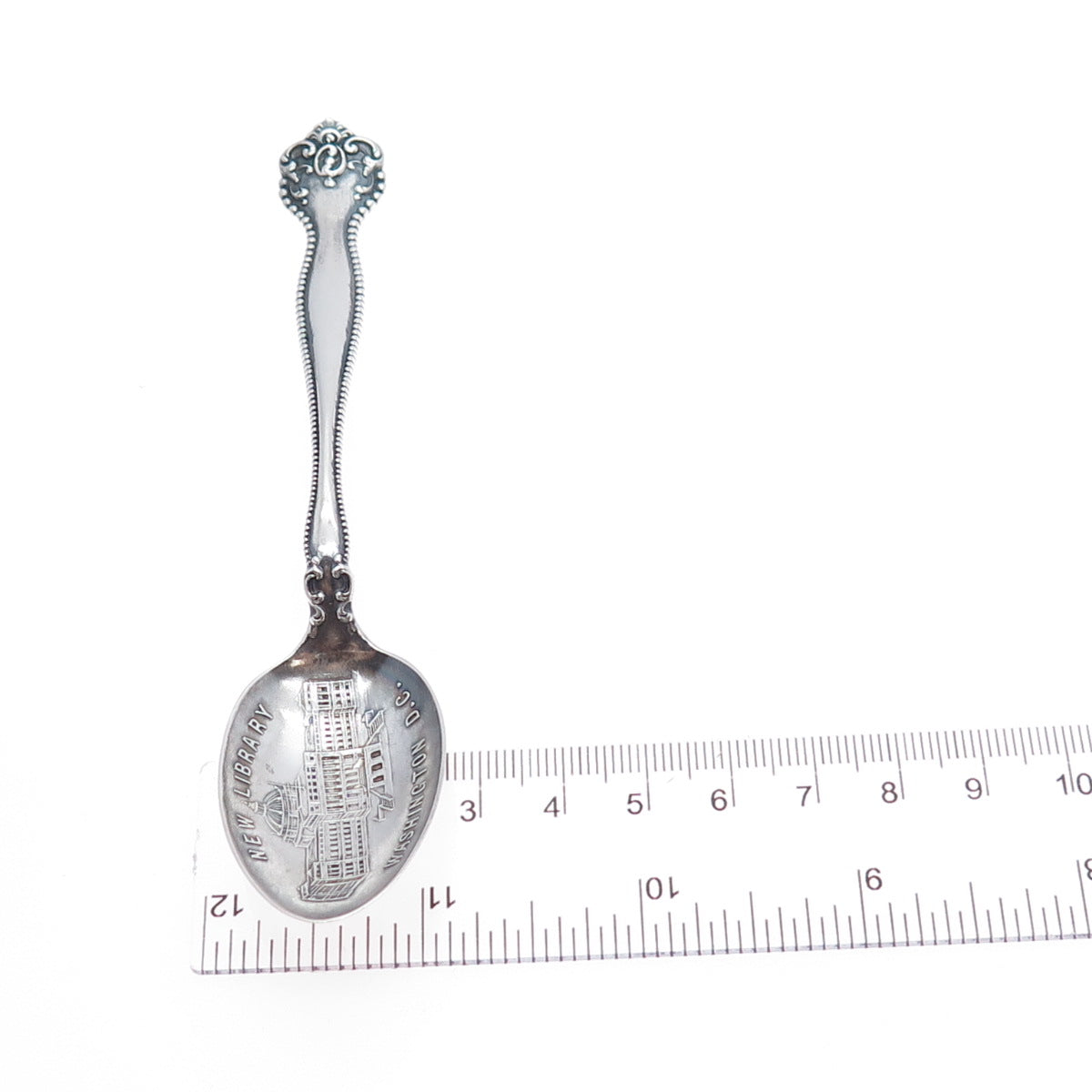 ALVIN 925 Sterling Antique 1900 Raleigh New Library Washington DC Coffee Spoon