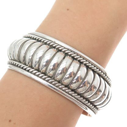 PRICILLA APACHE Old Pawn 925 Sterling Silver Vintage Adjustable Bracelet 6.25"