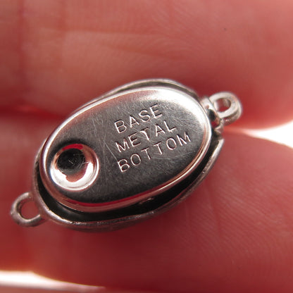 Honora Sterling Silver Vintage Bracelet / Necklace Coffee Bean Box Lock Clasp