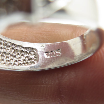 925 Sterling Silver Round-Cut Shaped C Z Belt Buckle Ring Size 5.5