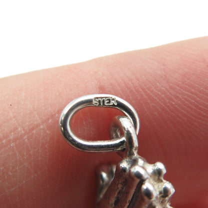 925 Sterling Silver Vintage Hands In Prayer 3D Charm Pendant