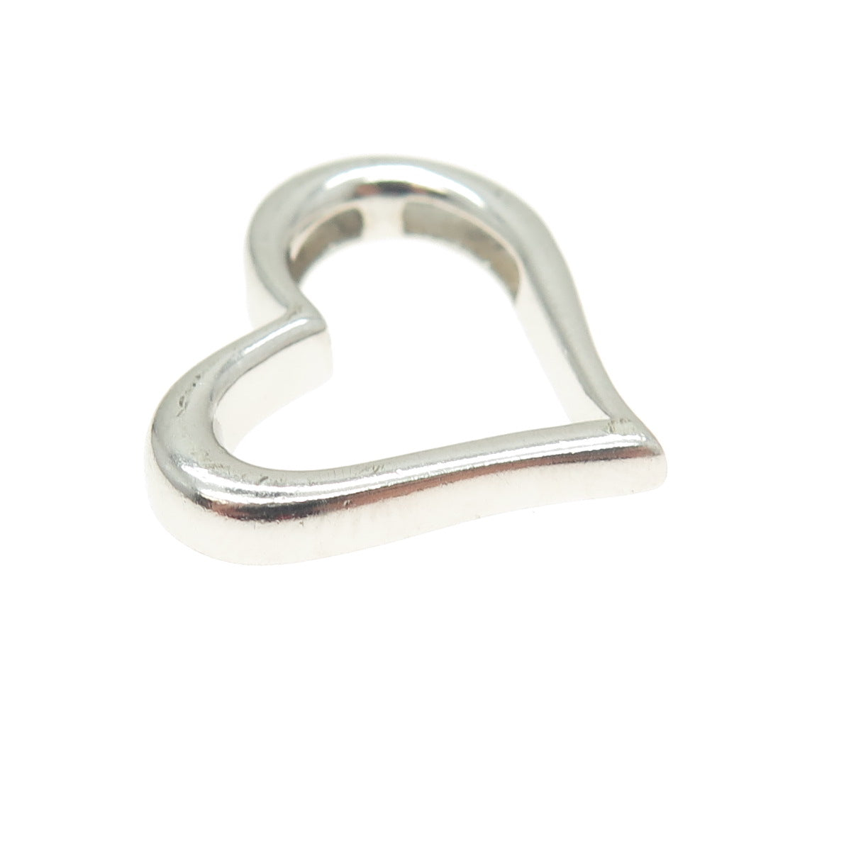 925 Sterling Silver OTC Open Heart Slide Pendant