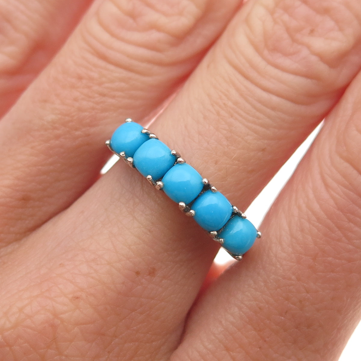 Chuck Clemency 925 Sterling Silver Real Sleeping Beauty Turquoise Ring Size 8