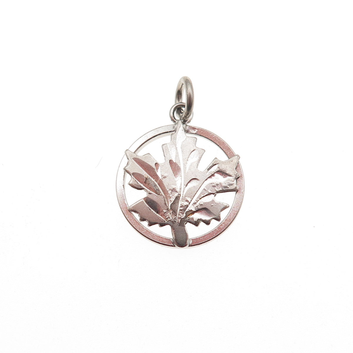 925 Sterling Silver Vintage Maple Leaf Mini Charm Pendant