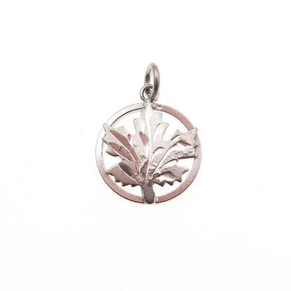 925 Sterling Silver Vintage Maple Leaf Mini Charm Pendant