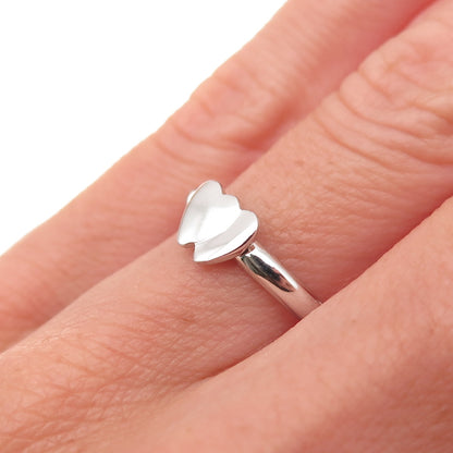 Danecraft 925 Sterling Silver Vintage Couple Heart Ring Size 5.25