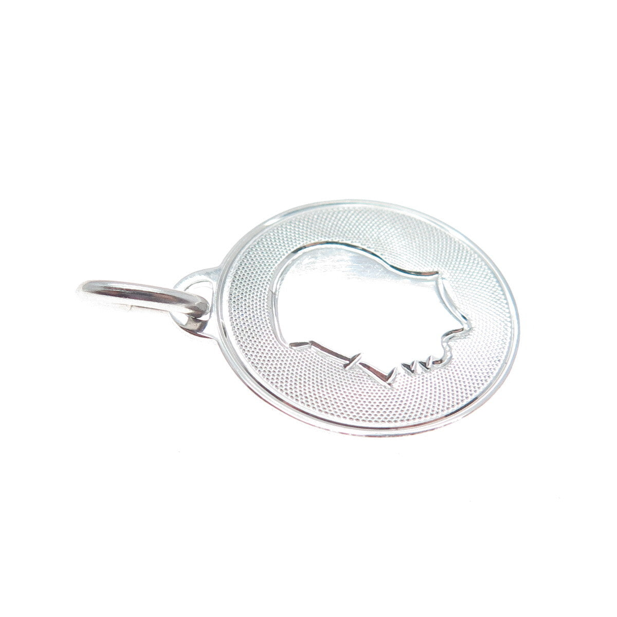 A & Z 925 Sterling Silver Vintage Boy's Face Profile Minimalist Charm Pendant