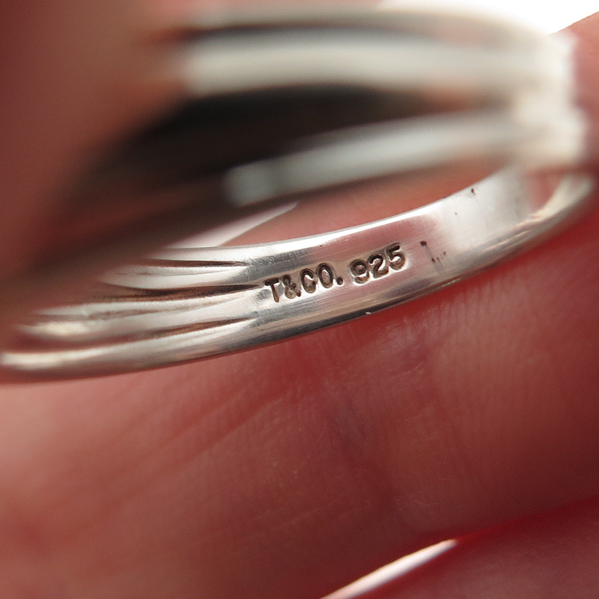 Tiffany & Co. 925 Sterling Silver 18K Gold Vintage Real Amethyst Ring Size 6.75