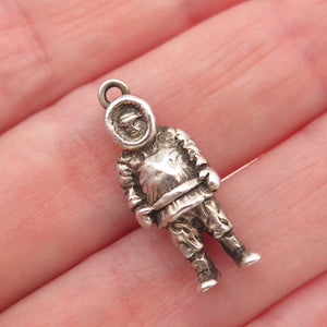 Old Pawn 925 Sterling Silver Vintage Alaskan Inuit Oxidized Mini Charm Pendant