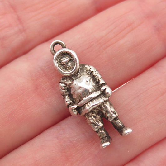 Old Pawn 925 Sterling Silver Vintage Alaskan Inuit Oxidized Mini Charm Pendant