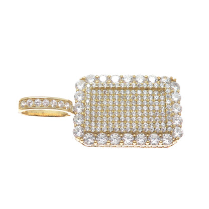 DESIGNS BY YAGI 925 Sterling Gold Plated Round-Cut Shaped C Z Sparkle Pendant