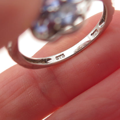 Chuck Clemency 925 Sterling Silver Real Pear-Cut Tanzanite Bypass Ring Size 8.25