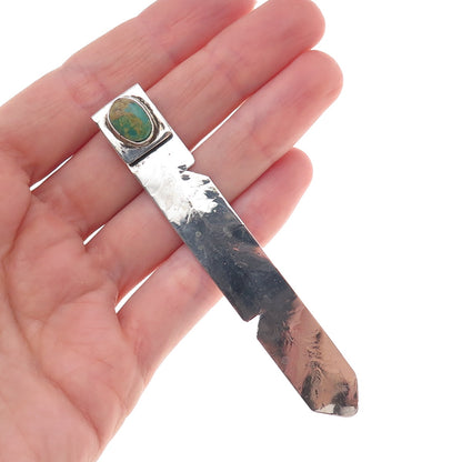 Old Pawn Sterling Silver Vintage Southwestern Turquoise Feather Tribal Bookmark