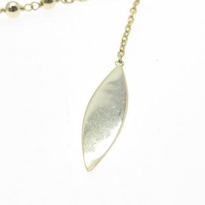 925 Sterling Silver Gold Plated Ball By The Yard Lariat Chain Necklace 20-22"
