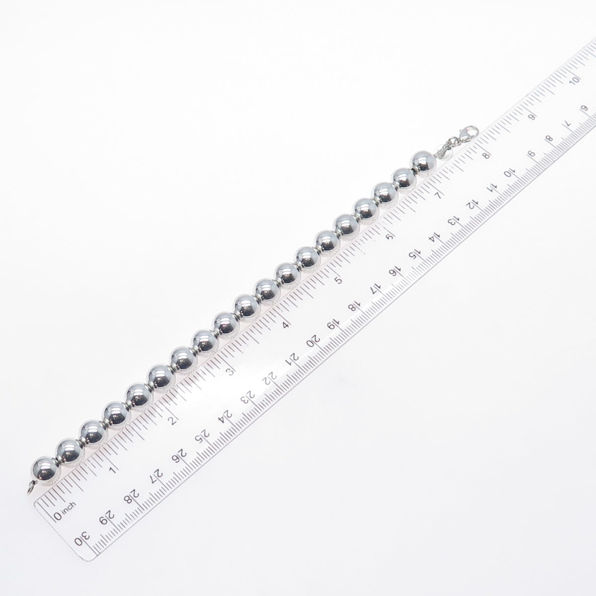 TIFFANY & CO. 925 Sterling Silver Vintage HardWear Ball Beaded Bracelet 7.25"