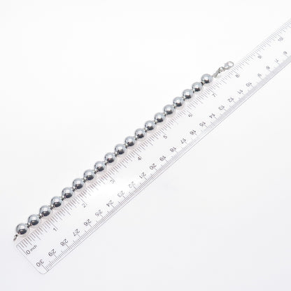 TIFFANY & CO. 925 Sterling Silver Vintage HardWear Ball Beaded Bracelet 7.25"