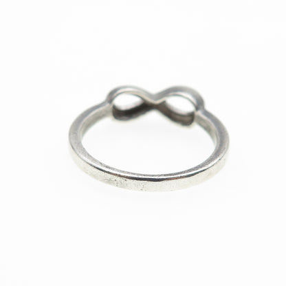 LUCENT 925 Sterling Silver Vintage Best Friends Infinity Ring Size 6.75
