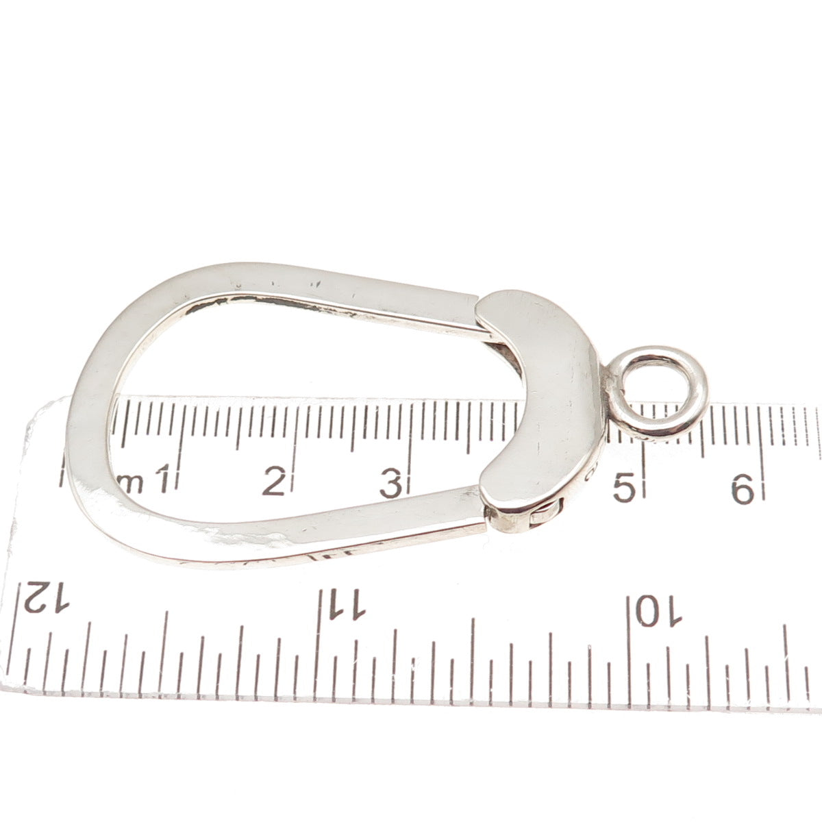 925 Sterling Silver Vintage Carabiner Key Ring Holder