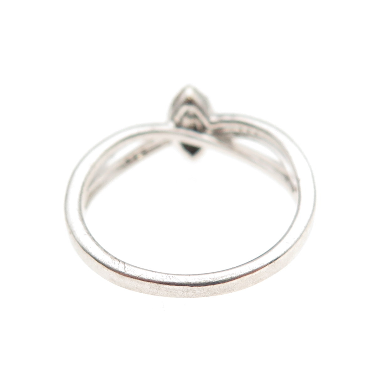 925 Sterling Silver Real Round-Cut Diamond Promise Ring Size 7