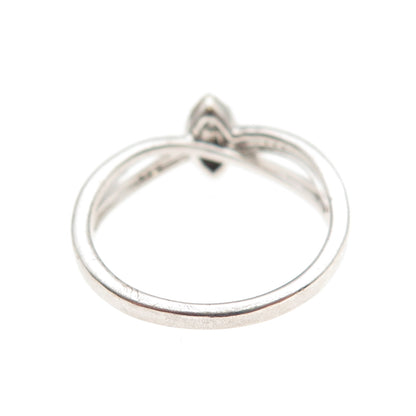 925 Sterling Silver Real Round-Cut Diamond Promise Ring Size 7