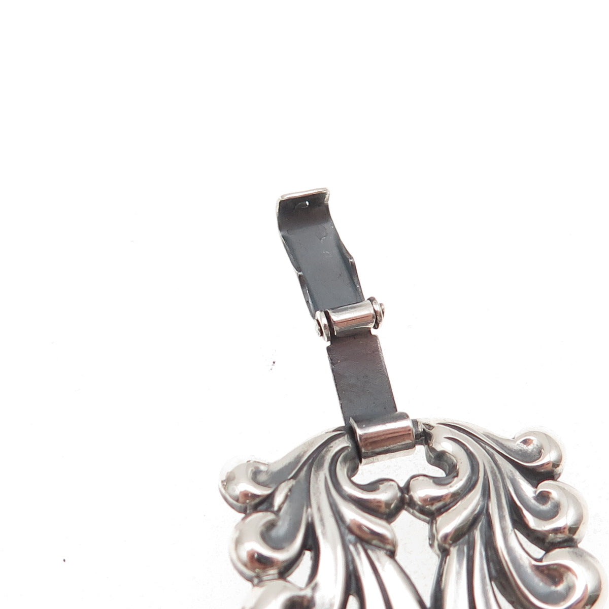 Danecraft 925 Sterling Silver Antique Art Deco Floral Panel Link Bracelet 7.75"