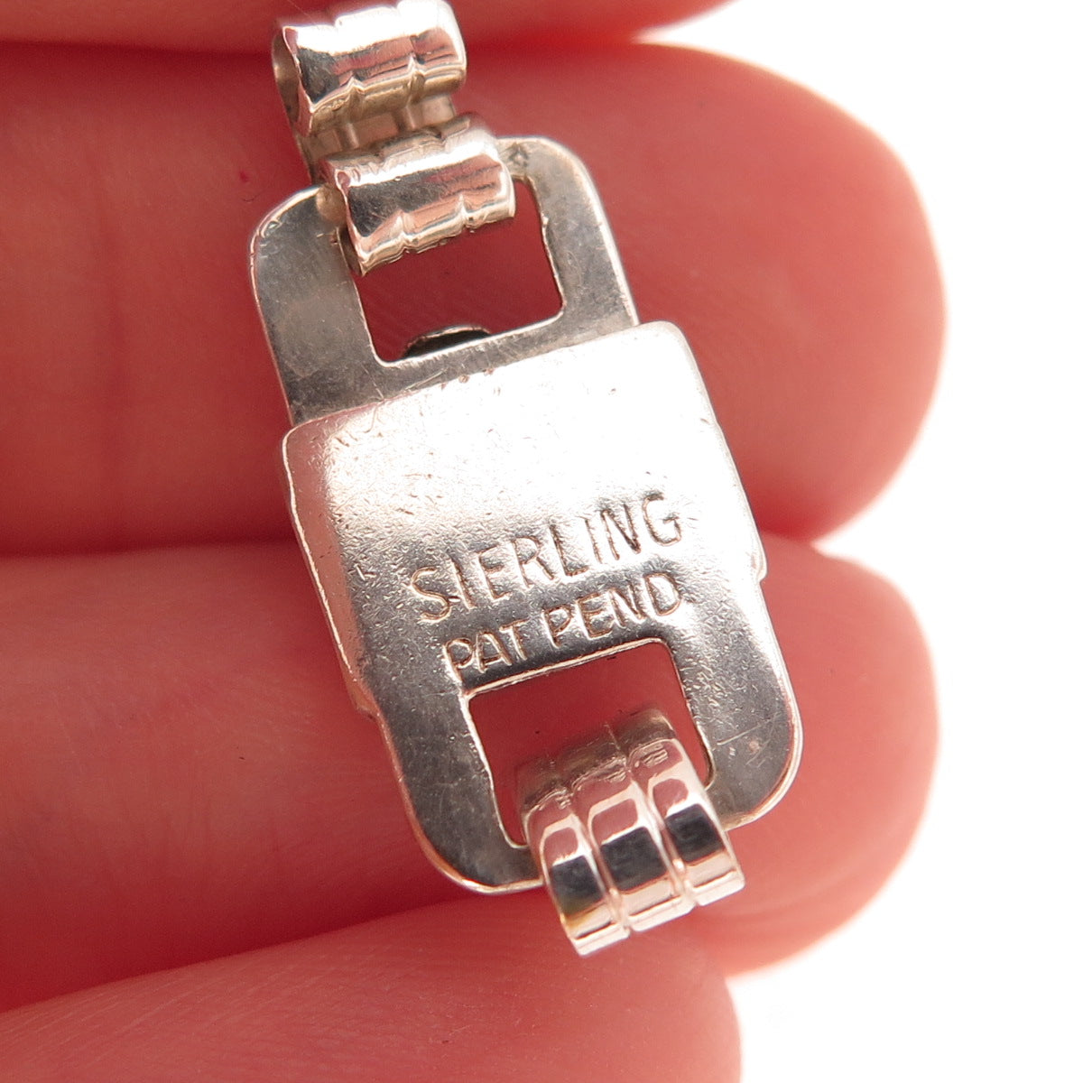 925 Sterling Silver Vintage Bracelet / Necklace Box Lock Clasp