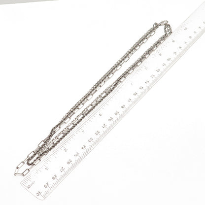 925 Sterling Silver Italy Multi-Chain Necklace 16"