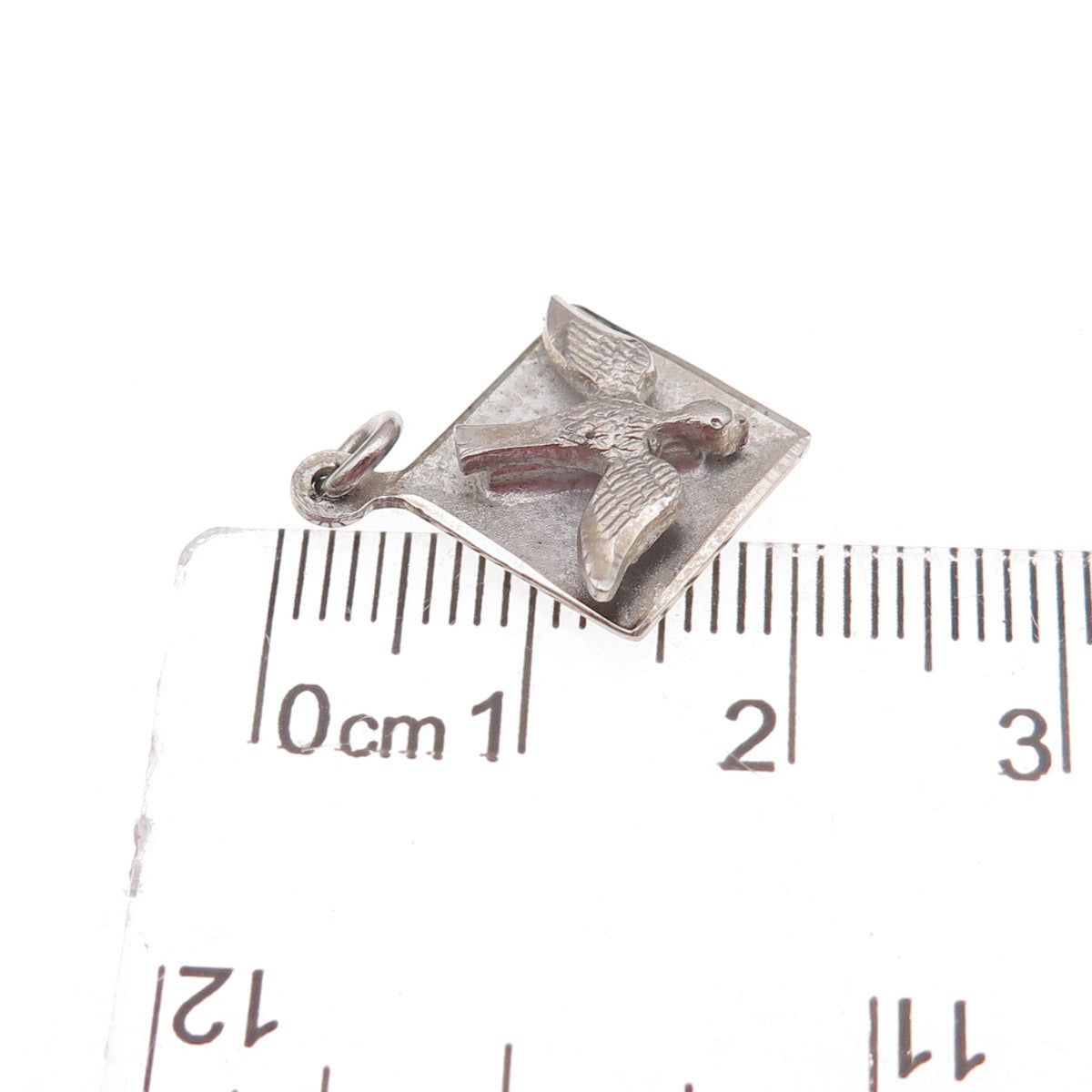 925 Sterling Silver Vintage Holy Spirit Religious Oxidized Charm Pendant