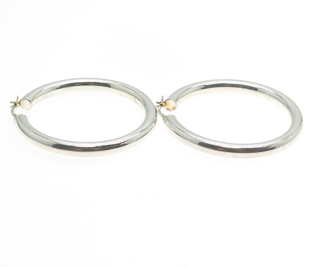 925 Sterling Silver Vintage Hinged Hoop Earrings