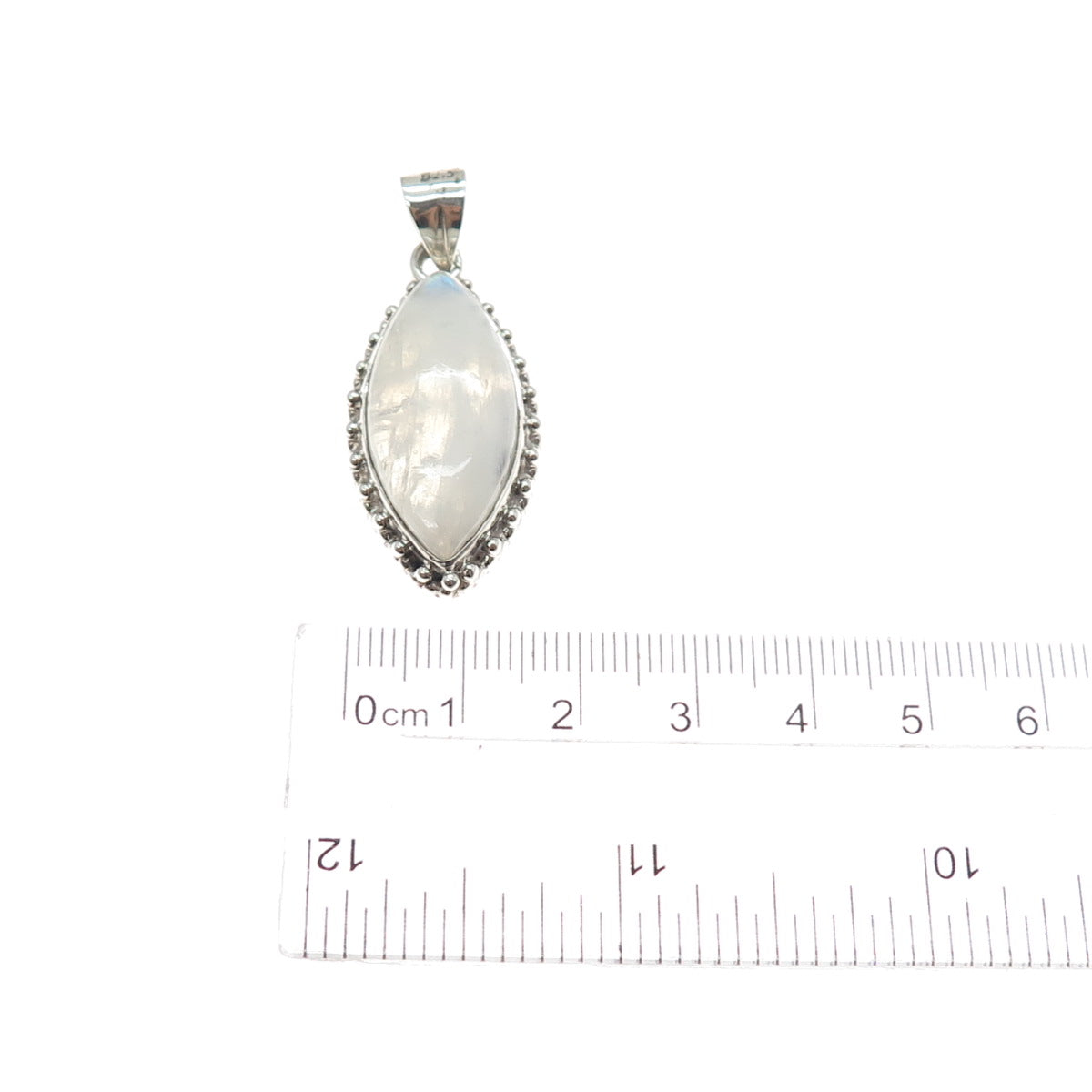 925 Sterling Silver Vintage Real Moonstone Beaded Charm Pendant