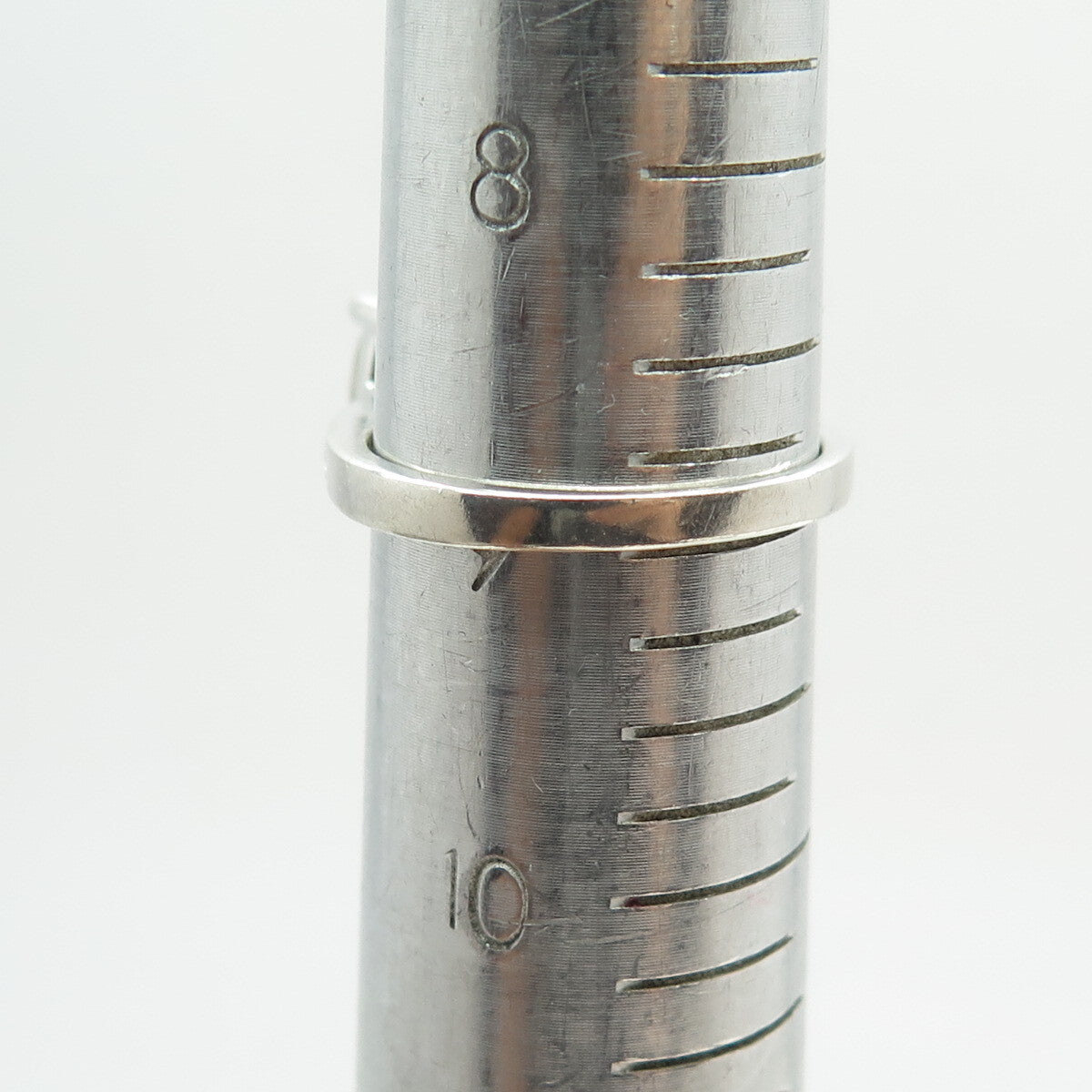 925 Sterling Silver Real Cabochon Prehnite & Round-Cut C Z Ring Size 9