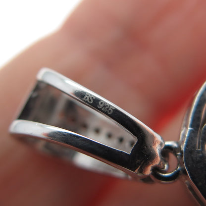 925 Sterling Silver Round-Cut Shaped C Z Jesus Religious Sparkle Pendant