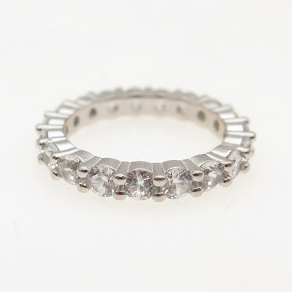 925 Sterling Silver Round-Cut C Z Eternity Band Ring Size 5
