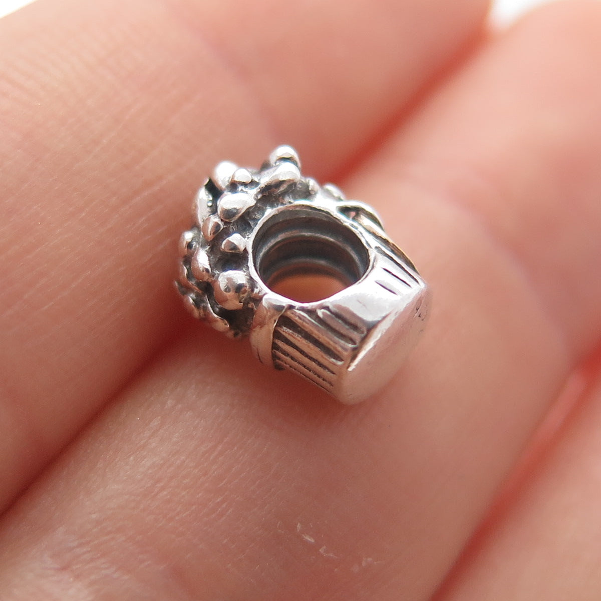 PANDORA 925 Sterling Silver & Gold Love Flower Bouquet Slide Bead Charm